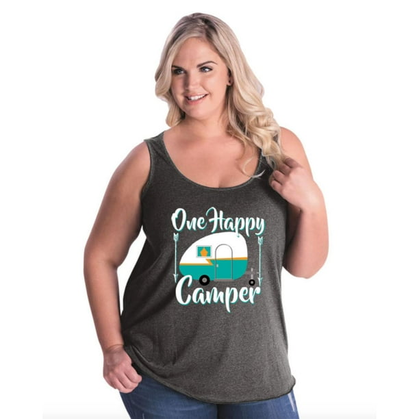 Artix Womens and Womens Plus Size Camping One Happy Camp Curvy Tank