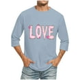 thumbnail image 2 of Nmnitkp Mens Shirts High-Quality Fabric Valentine's Day Love Print Mens T-shirts New Design Mens Vintage Baseball Raglan 3/4 Sleeve Plain Casual Tee Basic Active T Shirts(Plus Size & Regular), 2 of 5