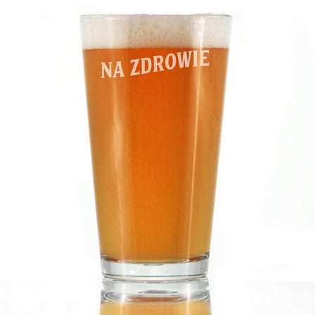 Bevvee Pint Glass 16 oz Cheers Polish Na Zdrowie Beer Enthusiast Gifts Beer Glasses