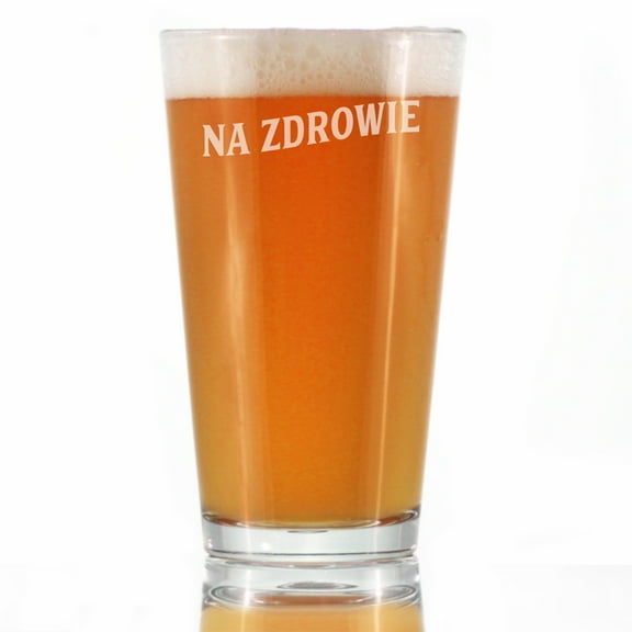 Bevvee Pint Glass 16 oz Cheers Polish Na Zdrowie Beer Enthusiast Gifts Beer Glasses