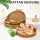 thumbnail image 2 of Woven Serving Tray, Decorative, Multipurpose, Round Serving Basket, with Dual Handles, for Fruit, Bread, for Living Room, 3pcs, 2 of 9