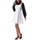 thumbnail image 4 of Vestido A-Line sin mangas de tweed a cuadros para mujeres Inspire Chic L Blanco, 4 of 6