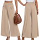thumbnail image 3 of Pantalones de Yoga de Pierna para Mujer, Informales, Holgados y Cómodos, de Cintura Alta, con Bolsillos. Albaricoque M, 3 of 7
