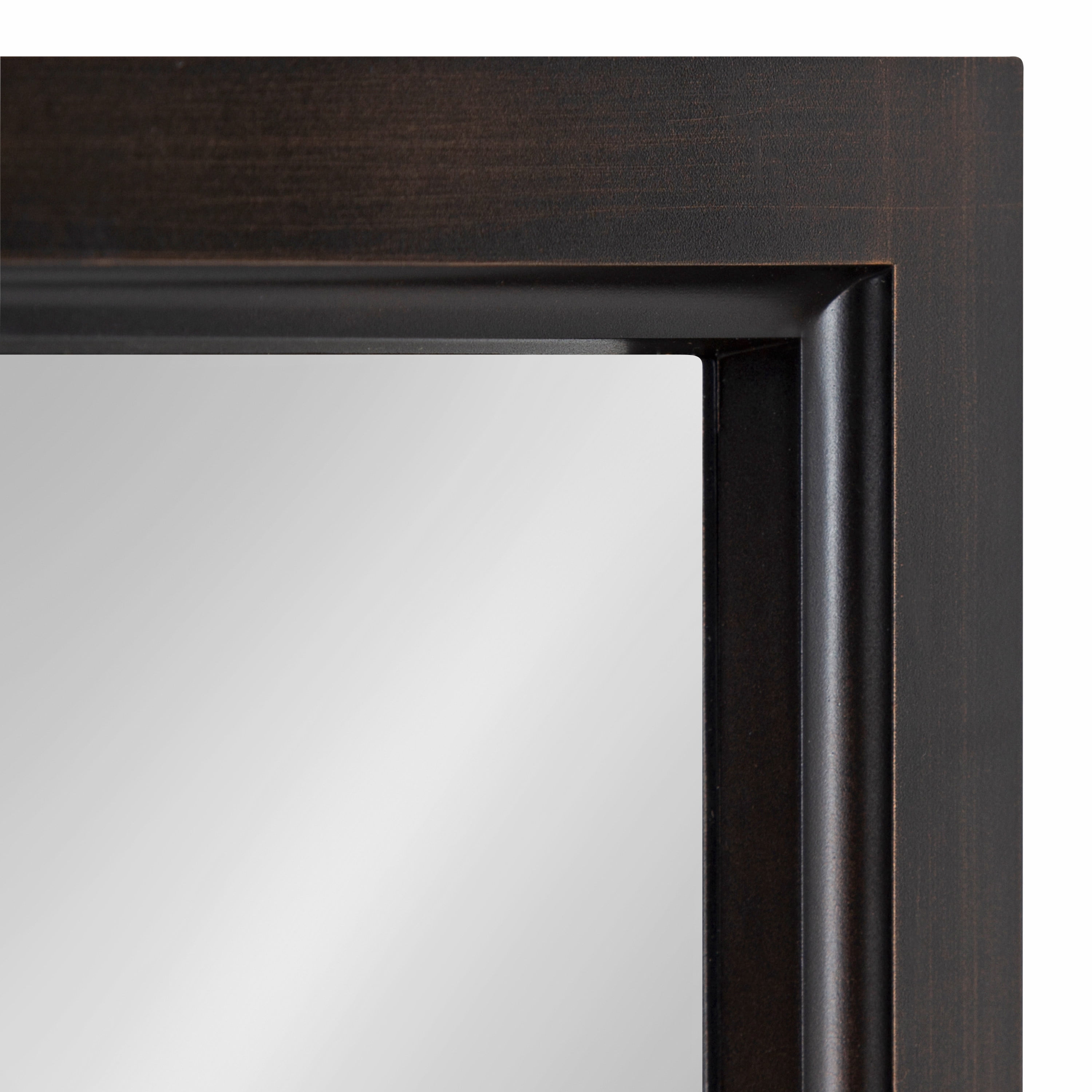 Kate and Laurel Cassat Window Wall Accent Mirror, 13" x 30", Dark Bronze, Rustic Windowpane Inspired Wall Decor