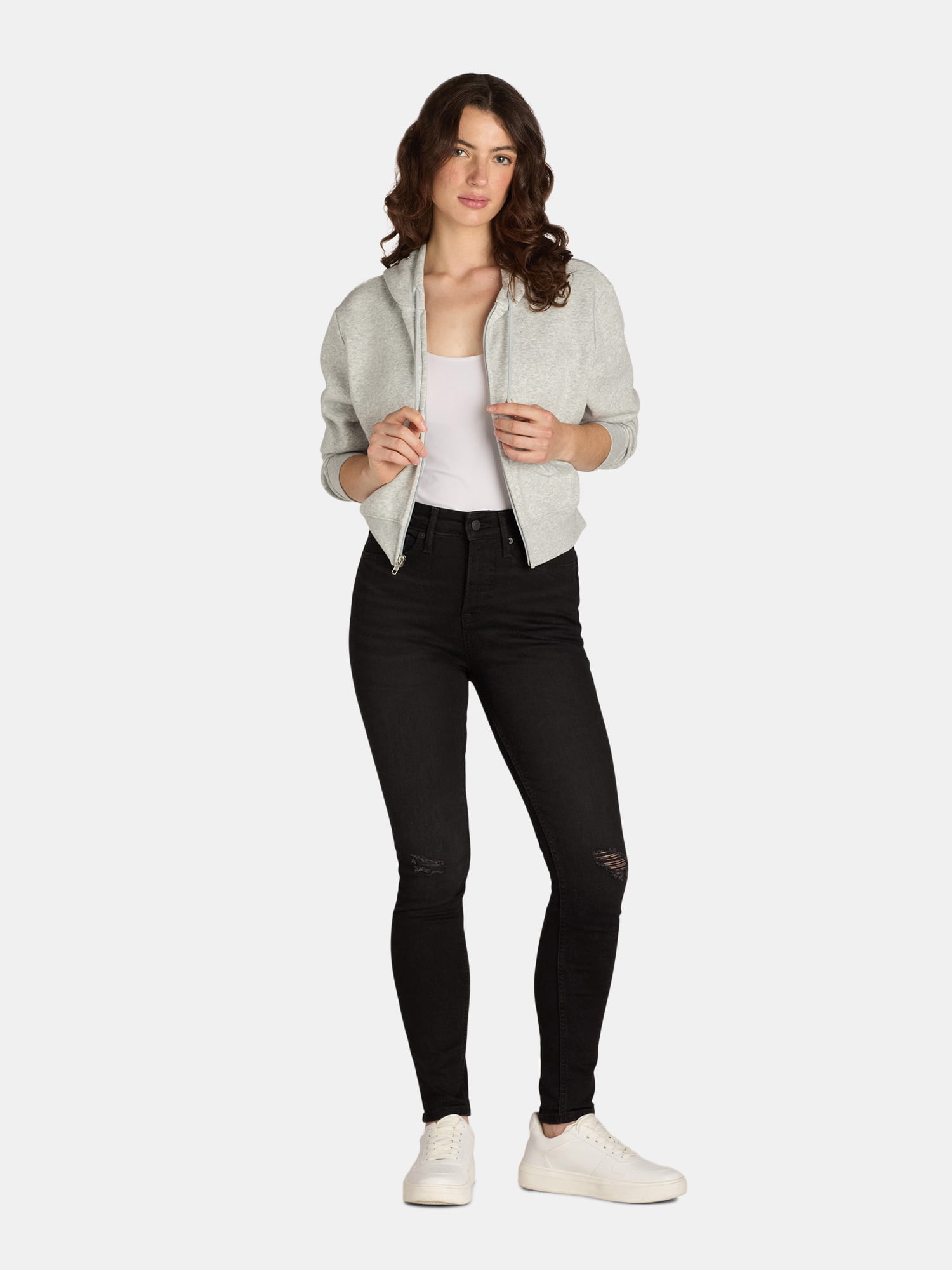 No Boundaries Cropped Zip Hoodie, Women’s