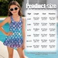 thumbnail image 7 of Xixirimido Gradient Mermaid Scale Print Girls Swimsuit One Piece UPF 50+ Skirted Bathing Suit Modest Beach Swim Dress with Built-in Shorts for Kids, 10-11 Years, 7 of 7