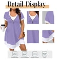 thumbnail image 6 of Cuteduck Women's Plus Summer Dress Short Sleeve U-Neck Color Block Tiered Half-Zipper Casual Frock 1X-5X, 6 of 10