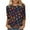 Multicolor Plus Size Blouse for Women_t, variant on CYMMPU Flower Printed Crew Neck Blouses for Women Dressy Casual Spring Tops T-Shirts Fall Trendy Shirts 3/4 Sleeve Loose Fit Lightweight Basic Tees Multicolor M