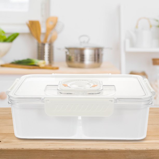 BRIGHTFUFU Organizador Dividido Transparente Para Especias Y Condimentos En Plástico Reutilizable