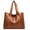 Brown, variant on Soft Leather Tote Bags for Women's Fashion Simple Purses And Handbags Zipper Compartment Waterproof Shoulder Bag