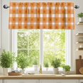 thumbnail image 2 of Thanksgiving Rustic Valances for Windows, 54 x 18in, Farmhouse Orange Lattice Rod Pocket Kitchen Valance Curtain Light Filtering Window Treatments for Living Room Bedroom, 1 Panel, 2 of 7