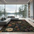 thumbnail image 2 of ODIKA 6'x9' Dark Floral Elegance with Lush Garden Washable Area Rug Vintage-Inspired Design Vibrant Botanicals Non-Slip, Chair-Friendly, for Dining Room, Under Table, Office Décor, 2 of 6