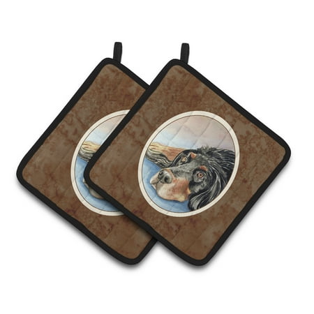 

Carolines Treasures 7062PTHD Gordon Setter Waiting on Mom Pair of Pot Holders 7.5HX7.5W multicolor
