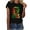 Black, variant on DDAPJ pyju Black History Month T-shirts for Women Short Sleeve African American Country Celebration Tee Shirts Color Block Printed Casual Round Neck Tee Tops Green L