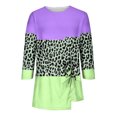 thumbnail image 4 of Qertyioot Femmes Mode Été Décontracté Imprimé Col Rond T-shirt Ample Hauts Blouse Chandail, 4 of 5