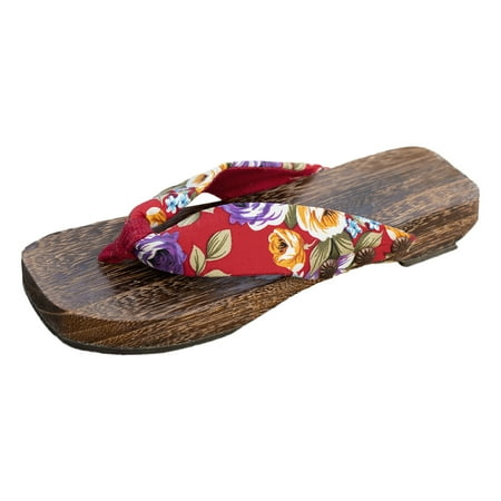 

Mnyotv Summer Sandals for Women 2024 Women s Flat Sandals Ladies Summer Retro Clip Toe Flower Ethnic Style Wooden Bottom Thick Bottom Outer Wear Beach Large Size Sandals Slippers Red 39