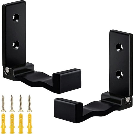 

Foldable Headphone Wall Mount 2-Pack - Stainless Steel Wall Hook with Screws (Black)