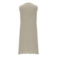 thumbnail image 7 of Summer Casual Dresses for Womens 2026 Fashion Plus Size Loose V-Neck Solid Color Short Sleeve And Linen Dress, 7 of 7
