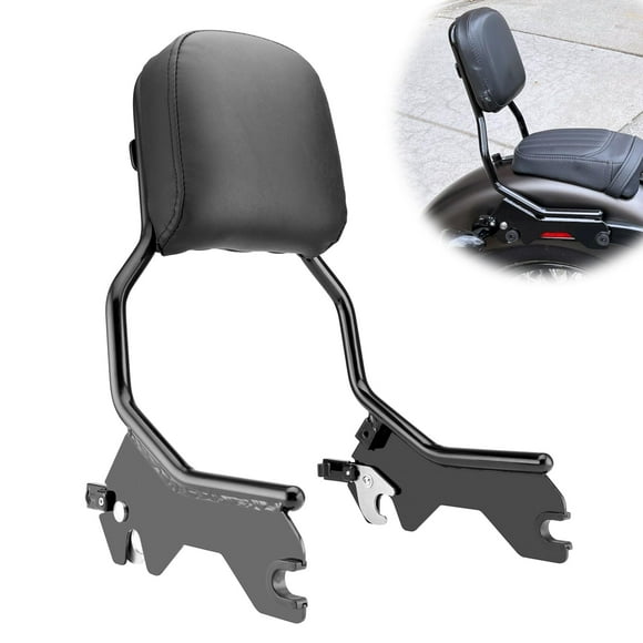 Wsays Respaldo vertical desmontable de altura estándar para pasajero compatible con modelos Harley Softail FLDE FLHC FLHCS FLSL FXBB FXBBS y FXST 2018-2024, color negro brillante