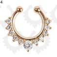 thumbnail image 2 of Koszal Femmes Mode Punk Strass Incrusté U en Forme de Faux Septum Cliquet Anneaux de Nez, 2 of 7
