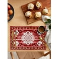 thumbnail image 2 of Retro Ethnic Placemats Set of 8 Tribal Boho Red Vintage Oriental Heat Insulation Washable Place Mats, Rustic Non-Slip Table Mats for Dining Table Party Kitchen Decor,13x19 Inch, 2 of 4