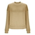 thumbnail image 4 of ShomPort Womens Casual Fall Sweatershirt Long Sleeve Solid Color Crewneck Pullover Tunics Tops with Pocket, 4 of 6