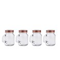 thumbnail image 6 of Balsa Circle 4 Clear Rose Gold 4 oz Glass Mason Mini Jars Lids Wedding, 6 of 8