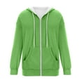 thumbnail image 4 of ZHOUCHANKIDS Zip Up Hoodie Women Oversized Y2K Sweatshirt Casual Long Sleeve Fleece Jacket Lightweight Fall Hoodies with Pockets Light Green, 4 of 4