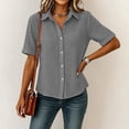 thumbnail image 4 of Fancifize Womens Camp Shirts Short Sleeve Collared Button Down Texture Blouses Summer Tops Casual Shirt S-2XL, 4 of 6
