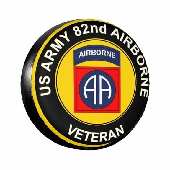 82nd Airborne Spare Tire Cover Windproof and Rainproof Wheel Protection Cover 16 inch