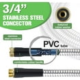 thumbnail image 3 of Garden Hose 100ft Stainless Steel Water Hose Super Tough Flexible Water Pipe with Brass Fittings and Sprayer Nozzle, No Kink, Rust Proof, 3 of 6