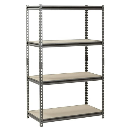 

Muscle Rack 36 W x 18 D x 60 H 4-Shelf Steel Freestanding Shelves Silver-Vein