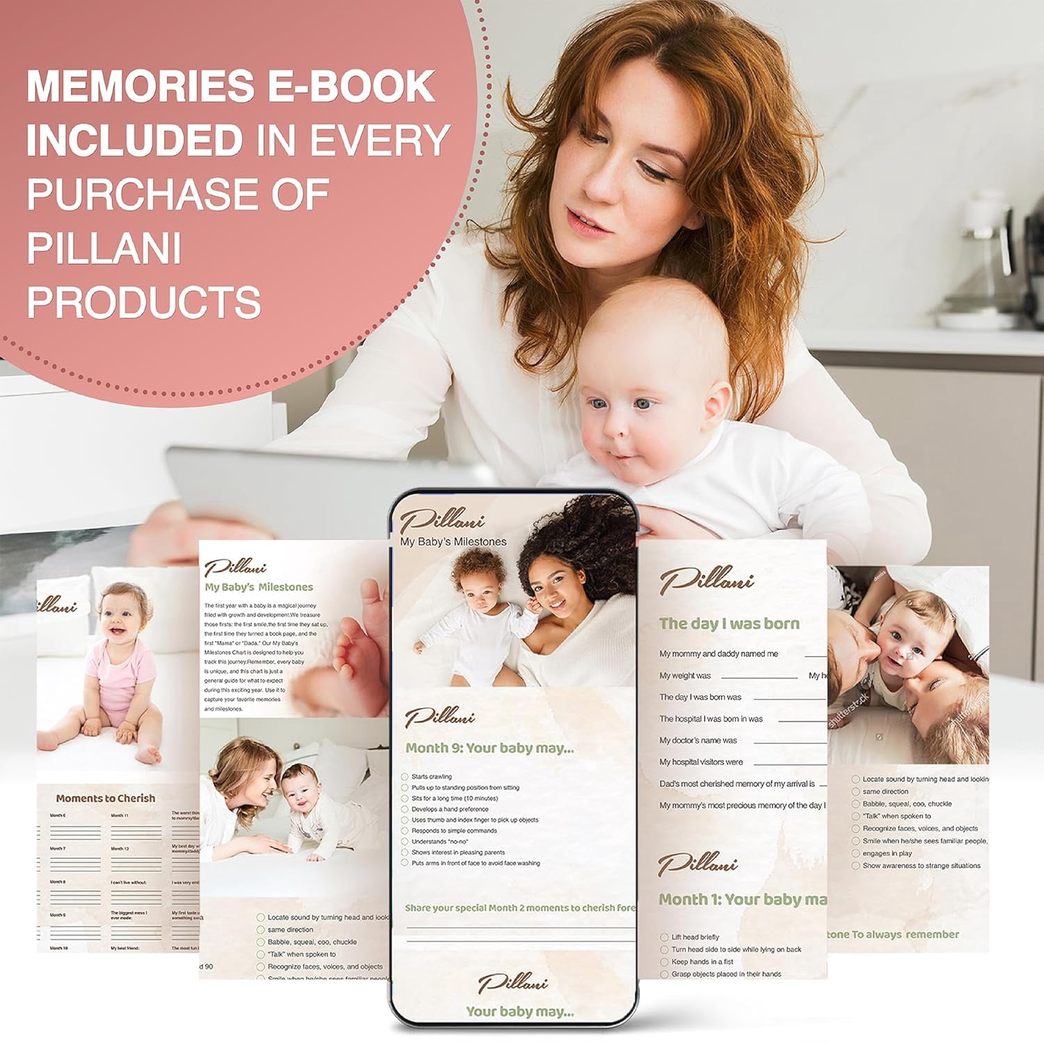 PILLANI Nursing Pillow for Breastfeeding, Breast Feeding Pillow for Mom & Baby Comfort, Baby Registry Search, Removable Cotton Cover, Adjustable Waist Strap, Baby Pillow, Newborn Pillow Supplies