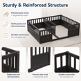 thumbnail image 4 of Miniyam Double Twin Size Floor Bed, Wood Kids Bed with Guardrails, Espresso, 4 of 7