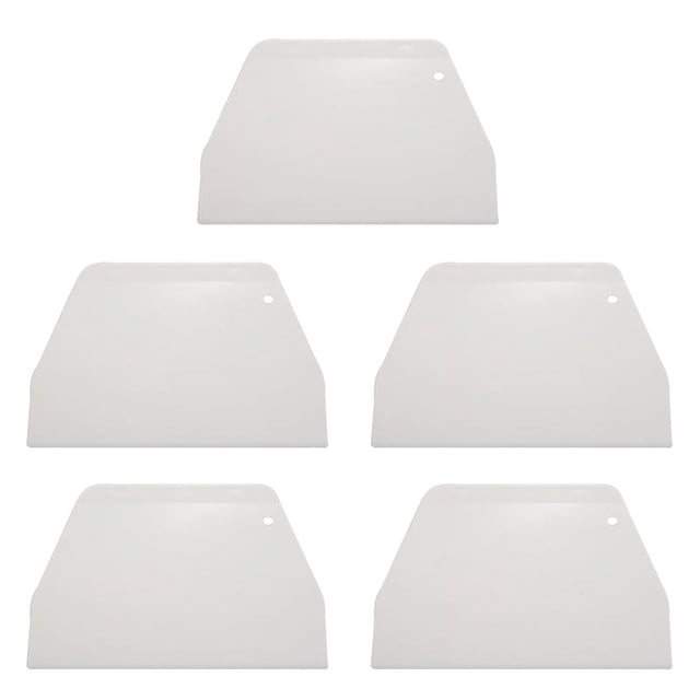5piezas 19 cm x 12.5cm Raspador Espatula Herramienta de Decoracion Plano Plastico Blanco para Pastel