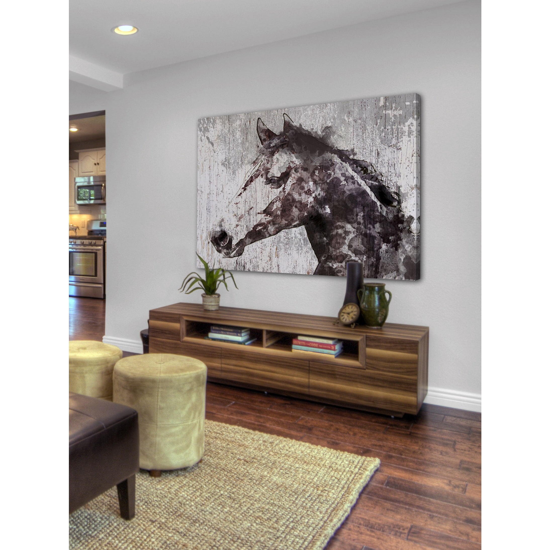 Marmont Hill "Steel Dust Horse" by Irena Orlov Painting Print on Wrapped Canvas
