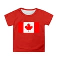 thumbnail image 1 of T-shirt à Manches Courtes pour Filles de la Fête du Canada, Col Rond d'Été, Coupe Décontractée, Chandails de Base, 1 of 4