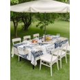 thumbnail image 4 of Outdoor Tablecloth with Umbrella Hole for Patio/Picnic/Party/Camping, Blue Architecture Waterproof Table Cloth Rectangle Table Cover Washable, Eiffel Tower Retro City Classical Beige (52"x 70"), 4 of 9