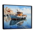 thumbnail image 2 of Designart "Reflective Moments at the Harbor Port VI" Nautical & Beach Floater Framed Wall Art Print, 2 of 7