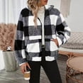 thumbnail image 2 of CHUMUD Women's Long Sleeve Full Zip Soft Warm Fleece Jacket Checkered Plaid Fuzzy Sweatshirt Hoodies Winter Outwear with Pockets, 2 of 9