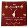 thumbnail image 2 of To My Granddaughter Granddaughter Christmas Card Alluring Ribbon Necklace Message Card, 2 of 20