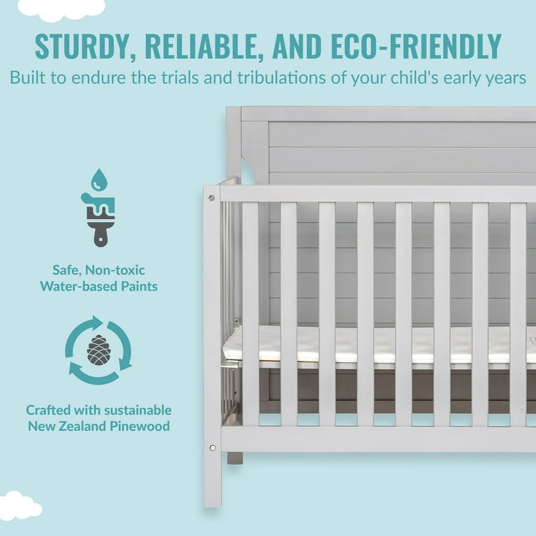 Dream On Me Bellport 4 in 1 Convertible Mini Portable Crib in