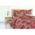 thumbnail image 3 of Ambesonne Poppy Down Alternative Quilt Comforter, Retro Garden Blooming Floral, Full, Dark Coral and Tan, 3 of 5