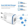 thumbnail image 4 of Cargador de pared USB, paquete de 3, 2,1 A, 5 V, adaptador de corriente LED universal de 2 puertos, compatible con iPhone 11, XR, X, XS Max, 8, 7, 6, 6S Plus, 5S, iPad, Samsung Galaxy/Note y teléfonos, 4 of 5