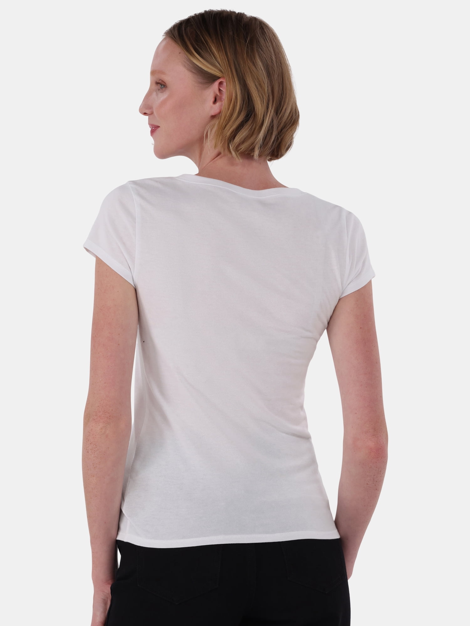No Boundaries Short Sleeve Scoop Neck Tee, Women's XXS-XXXL
