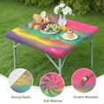 thumbnail image 4 of Colorful Tie Dye Pattern Square Fitted Tablecloth with Elastic Edge,Square Table Cover,Washable Elastic Table Cover for Home Kitchen Party Decor 34"x34", 4 of 6