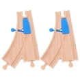 thumbnail image 1 of 2pcs Wooden Train Track Intersections Switch Track Accessories Toy Train Set Compatible With Major Brands Educational And Fun For Kids, 1 of 4