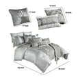 thumbnail image 3 of 12 Piece Queen Polyester Comforter Set with Medallion Print, Platinum Gray- Saltoro Sherpi, 3 of 5