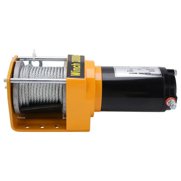 Steel Cable Winch, Electric Winch Kit 3000LB 4 Way Roller Fairlead 12V With 5mmx10m Rope For ATV