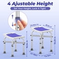 thumbnail image 4 of KEKOY Shower Chair for Elderly, 500lb Adjustable Height Bath Seat with Tool-Free Assembly, Anti-Slip FSA/HSA Eligible Shower Stool for Smaller Bathtub & Bathroom, Ideal for Seniors and Disabled Adult, 4 of 10